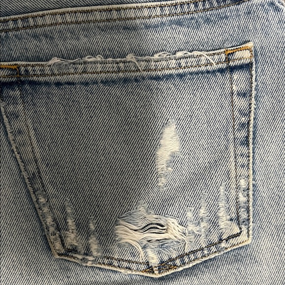Agolde Light Wash Distressed Denim Cutoff Shorts - Picture 8 of 10